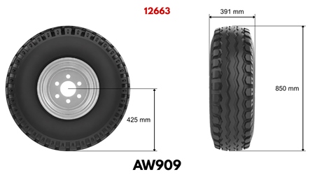 15,0/55-17 PNEU AW909 (14 PR) COM JANTE 13,00 x 17