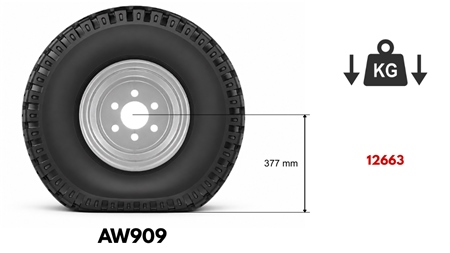 15,0/55-17 PNEU AW909 (14 PR) COM JANTE 13,00 x 17