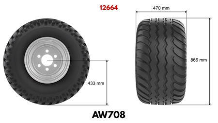 19,0/45-17 PNEU AW708 (14 PR) COM JANTE 16,00 x 17
