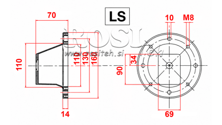 FLANGE HIDRÁULICA - BELL LS161 (EM0,25-0,37KW/GR1)
