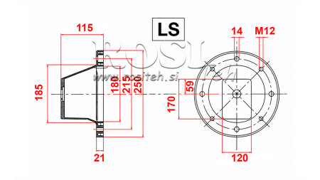 FLANGE HIDRÁULICA - BELL LS255 (EM2,2-4KW/GR3)