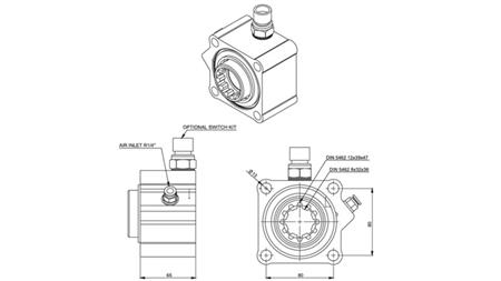 Dimensões DO MOTOR HIDRÁULICO - ZF ALUMÍNIO COM INTERRUPTOR