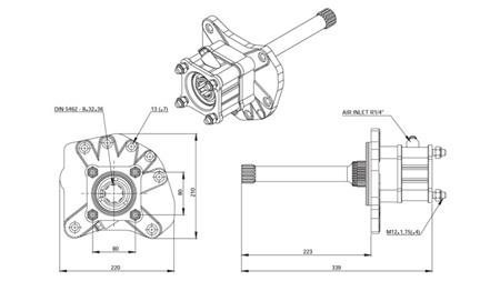 Dimensões DA BOMBA HIDRÁULICA - MERCEDES AXOR 1