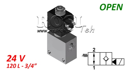 VÁLVULA 2-VIAS 3/4 (NO) 24V - 120LIT