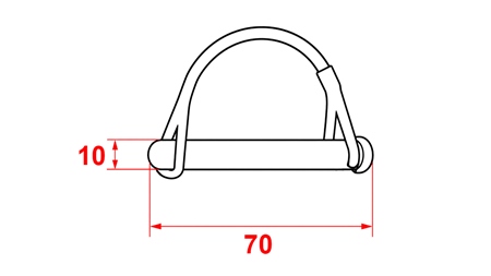 KIT DE PINOS-TRAVA COM ARGOLA Φ 10/70 MM (5PCS)