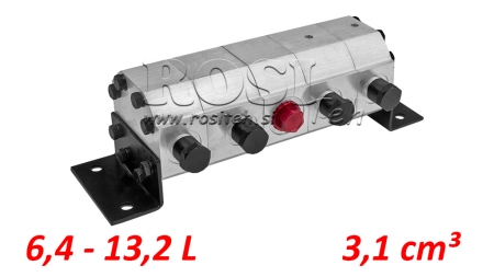 HIDRAVLIČNI ZOBNIŠKI DELILNIK PRETOKA 4/1 (6,4-13,2lit - max.240bar) 3,1cc/SEG