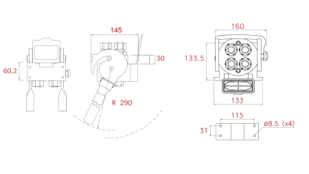 ACOPLAMENTO MULTI-FASTER 4 VIAS BSP 1/2 PARTE MÓVEL