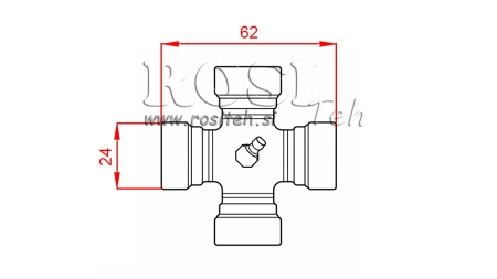 CRUZETA F-24,00X62,00 PARA EIXO CARDÃ ECO 790mm 35-60HP STANDARD