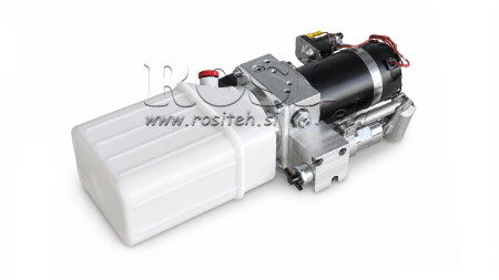 MINI HIDRAVLIČNI AGREGAT 24V DC - 0,8kW = 0,5cc - 1,5 lit - enosmerni sklop (PVC) z ročno črpalko