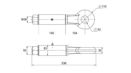 GANCHO GIRATÓRIO FI42 106kN (CERTIFICADO E13)