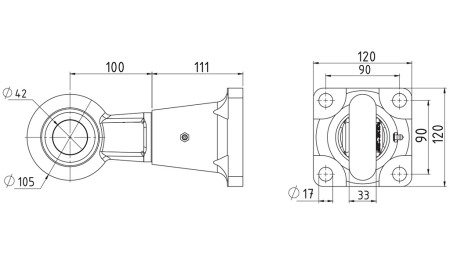 GANCHO GIRATÓRIO DE PUXAR fi42 EM CARCAÇA 8000/1000KG