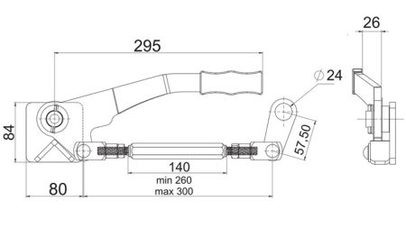 MANIVELA DE FECHAMENTO DO PAINEL LATERAL - ESQUERDA
