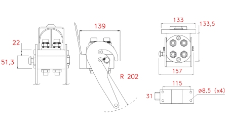 ACOPLAMENTO MULTI-FASTER 4 VIAS BSP 3/8 PARTE FIXA