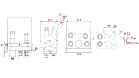 ACOPLAMENTO MULTI-FASTER 3PLV 5VIAS BSP 3×3/8 2×9/16 PARTE MÓVEL