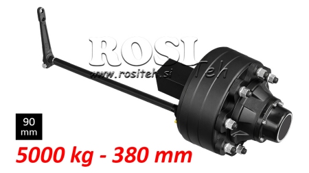 SEMI-EIXO COM FREIOS - 5000 kg (8 PARAFUSOS) - 380 mm