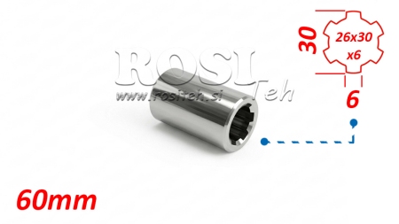 ADAPTADOR CARDÃ BUCHA 26x30x6 (6 ESTRIAS) (60 mm)