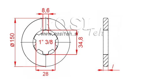 ADAPTADOR CARDÃ COM FLANGE E PINO 1-3/4 (80 mm)