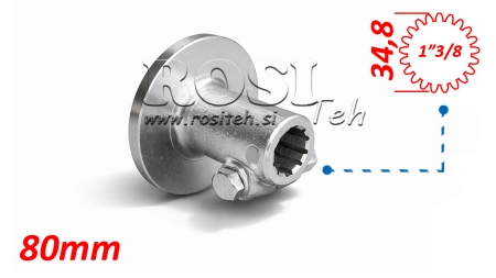 ADAPTADOR CARDÃ COM FLANGE E PINO 1-3/8 (80 mm) (21 ESTRIAS)