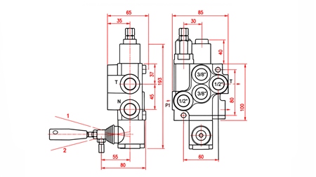HYDRAULISK MANUEL VENTIL – 1-SEKTIONS RETNINGSVENTIL 1xR40 ECO