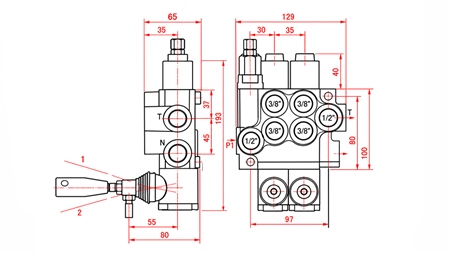 VÁLVULA HIDRÁULICA MANUAL – DISTRIBUIDOR DE 2 SECÇÕES 2xR40 ECO