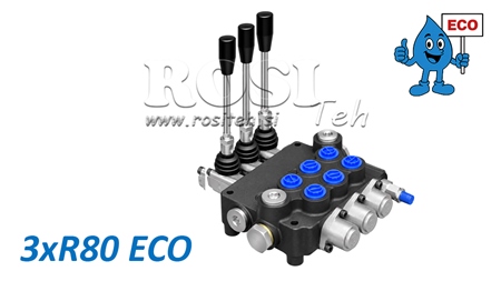 VÁLVULA HIDRÁULICA MANUAL – DISTRIBUIDOR DE 3 SECÇÕES 3xR80 ECO