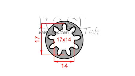 ADAPTADOR CARDÃ BUCHA 17x14 (9 ESTRIAS) (40 mm)