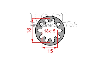ADAPTADOR CARDÃ BUCHA 18x15 (10 ESTRIAS) (40 mm)