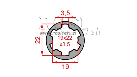 ADAPTADOR CARDÃ BUCHA 19x22x3,5 (10 ESTRIAS) (40 mm)