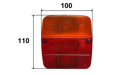 LUZ QUADRADA TRASEIRA ESQUERDA 3 POSIÇÕES