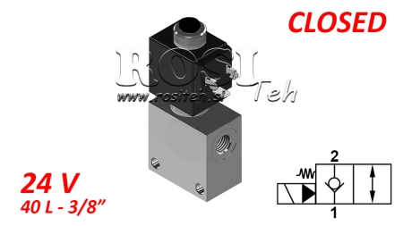 VÁLVULA 2-PORTAS 3/8 (NC) 24V - 40LIT