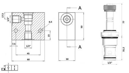 VÁLVULA 2-VIAS 1/2 (NC) 12V - 60L - diagrama