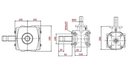 REDUTOR DE ÂNGULO 1:1.56 (56HP-43kW)