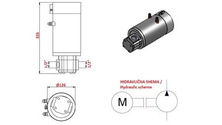 MONTAGEM DE BOMBA HIDRÁULICA GR.1 MOTOR ELÉTRICO 12V 3kW