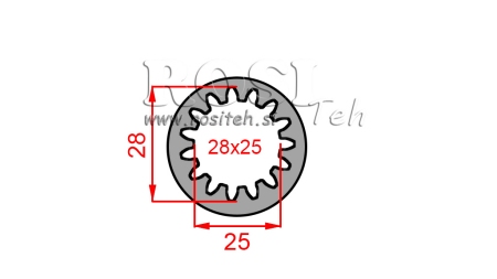 ADAPTADOR CARDÃ BUCHA 28x25 (15 ESTRIAS) (60 mm)