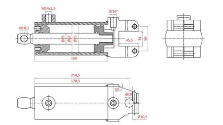 CILINDRO DE DIREÇÃO HIDRÁULICA MASSEY FERGUSON OEM-1605121M91, 1605121M92 532193M91, 3773711M91