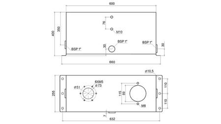 TANQUE METÁLICO 45 LITROS CUBO 400x255x600mm COMPLETO COM EQUIPAMENTO