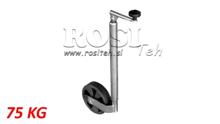 PÉ DE SUPORTE ROSCADO COM RODA PARA REBOQUES 190MM 75KG