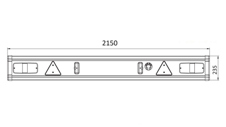 PARACHOQUE DE REBOQUE MODELO TÜV COM LUZES 2150MM