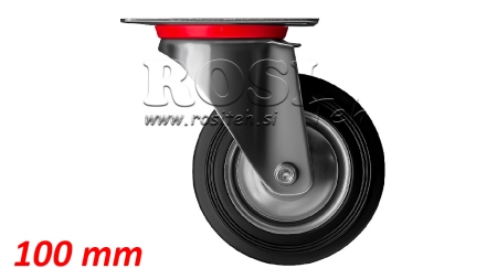 RODA 100mm COM BASE GIRATÓRIA