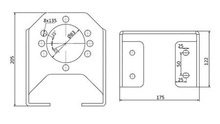 SUPORTE EM ÂNGULO PARA HIDROMOTOR MP MR MS