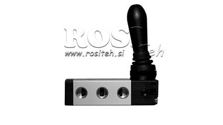 PNEVMATSKI ROČNI VENTIL 5/2 1/4 PRT-0852-ARV VRAČANJE Z VZMETJO
