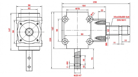 ENGRENAGEM ANGULAR L-155J 1: 1.14 (16HP-12KW)