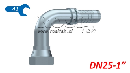 CONEXÃO HIDRÁULICA BSP FEMEA CURVA 90° DN25-1