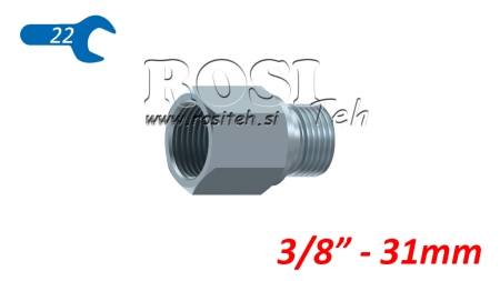HIDRAVLIČNI ADAPTER PODALJŠAN MOŠKI-ŽENSKI BSP3/8 - 31mm