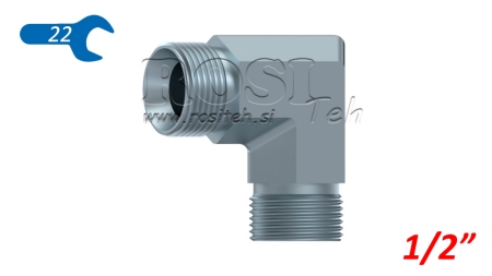 HIDRAVLIČNO KOLENO 90° BSP KRATKO MOŠKO 1/2