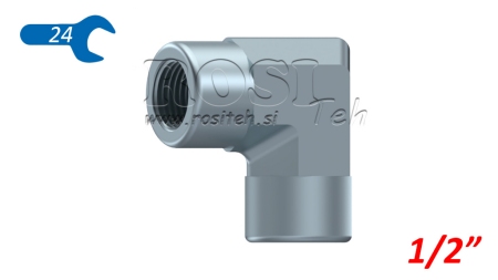 CURVA HIDRÁULICA 90° CURTA FEMEA-FEMEA 1/2