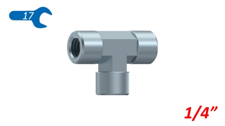 PEÇA T HIDRÁULICA FEMEA-FEMEA 1/4