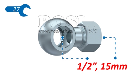CONEXÃO BANJO HIDRÁULICA 1/2 COM PORCA PARA TUBO 15