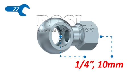 CONEXÃO BANJO HIDRÁULICA 1/4 COM PORCA PARA TUBO 10