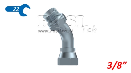 CURVA HIDRÁULICA 45° BSP MACHO-FÊMEA 3/8